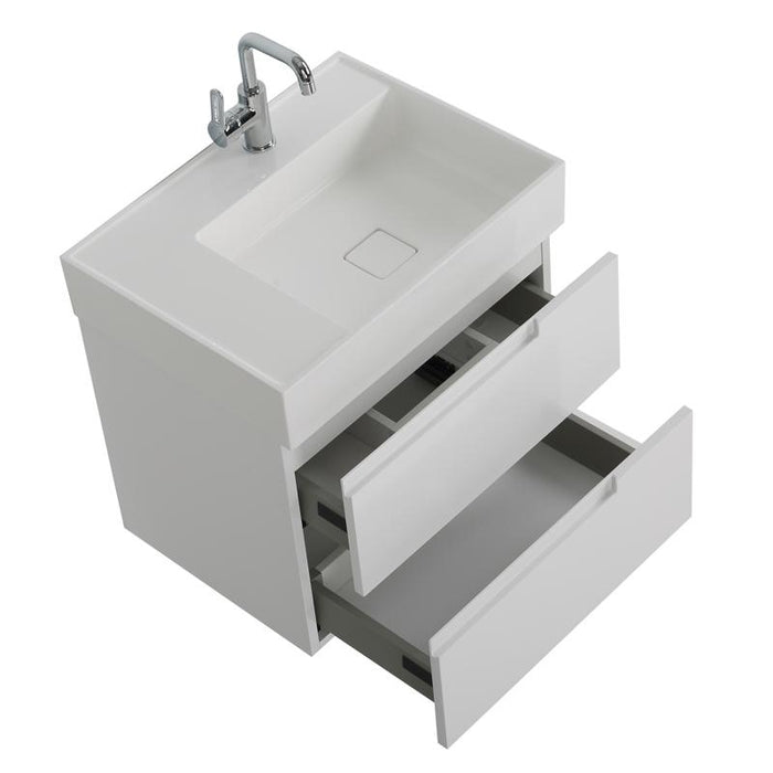 Aquamoon Cronos 24 White Wall Mounted Modern Bathroom Vanity Set