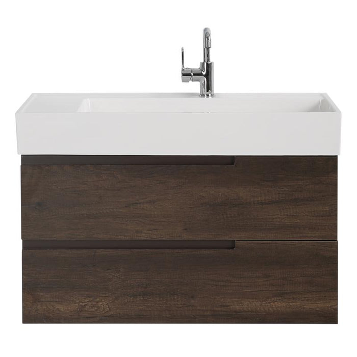 Aquamoon Cronos 36 Wendge Wall Mounted Modern Bathroom Vanity Set