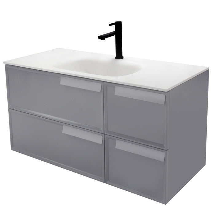 Aquamoon Garda 40 Grey Wall Hung Modern Bathroom Vanity Set