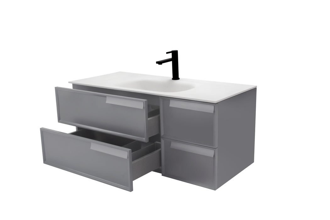 Aquamoon Garda 40 Grey Wall Hung Modern Bathroom Vanity Set