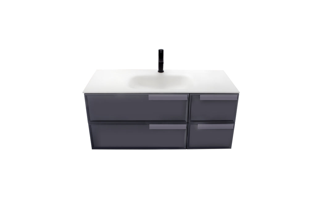 Aquamoon Garda 40 Grey Wall Hung Modern Bathroom Vanity Set