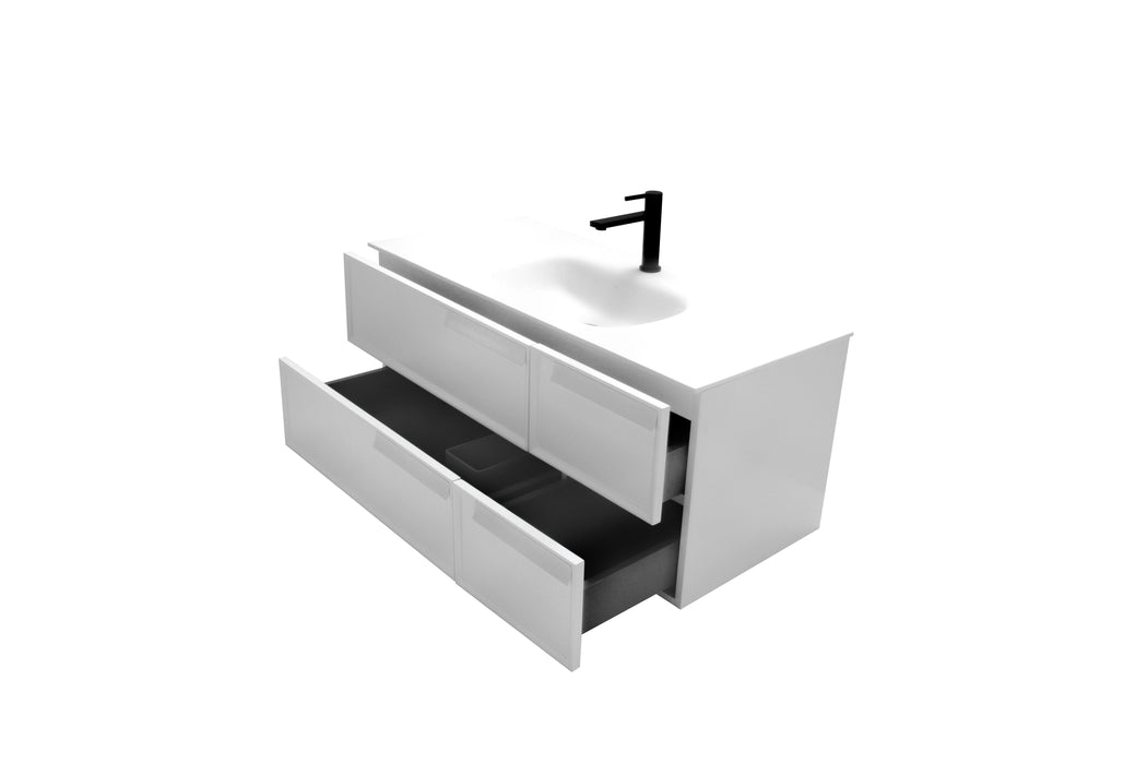 Aquamoon Garda 40 White Wall Hung Modern Bathroom Vanity Set