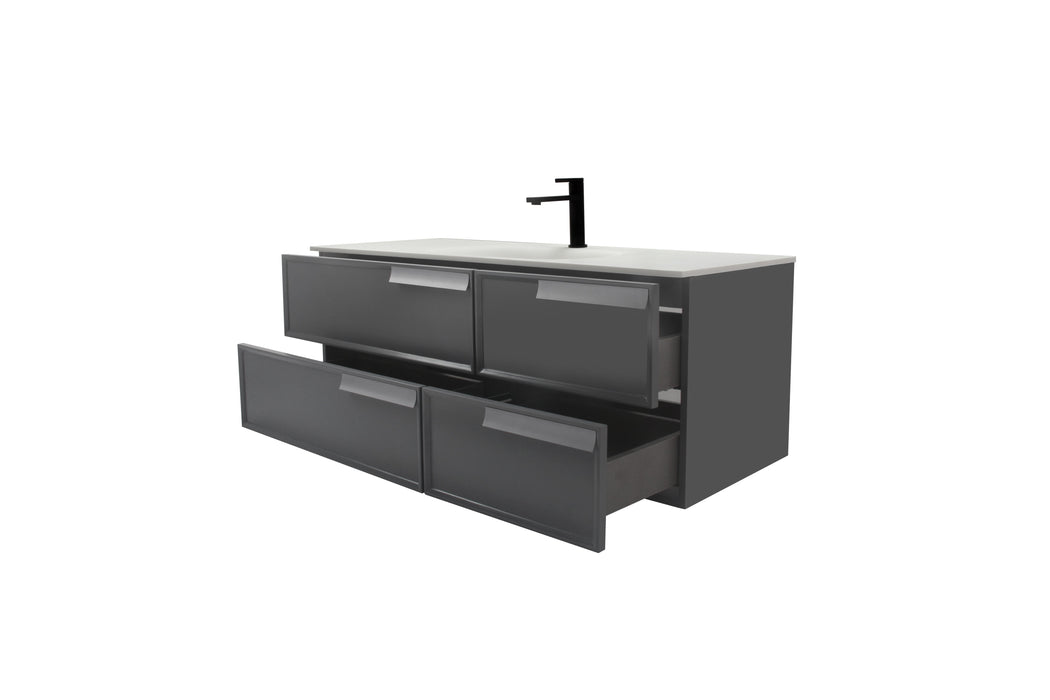 Aquamoon Garda 48 Grey Wall Hung Modern Bathroom Vanity Set