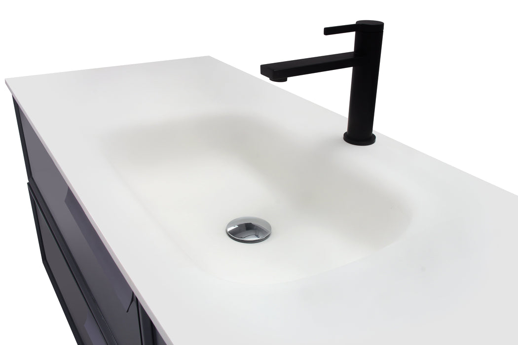 Aquamoon Garda 48 Grey Wall Hung Modern Bathroom Vanity Set