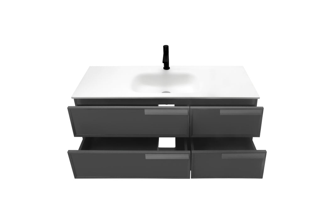 Aquamoon Garda 48 Grey Wall Hung Modern Bathroom Vanity Set