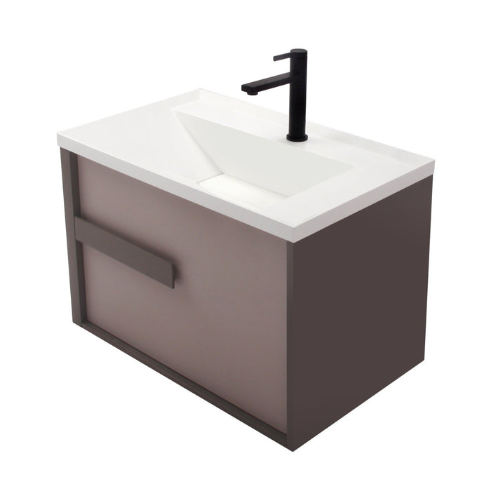 Aquamoon Geneva 30 Brown Wall Hung Modern Bathroom Vanity Set