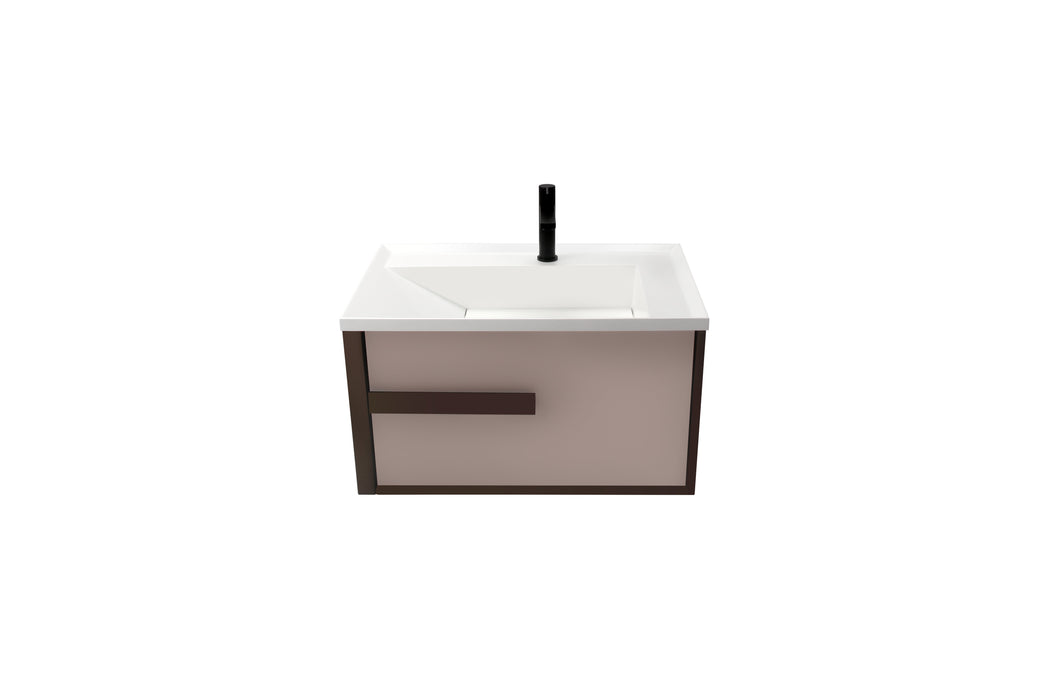 Aquamoon Geneva 30 Brown Wall Hung Modern Bathroom Vanity Set