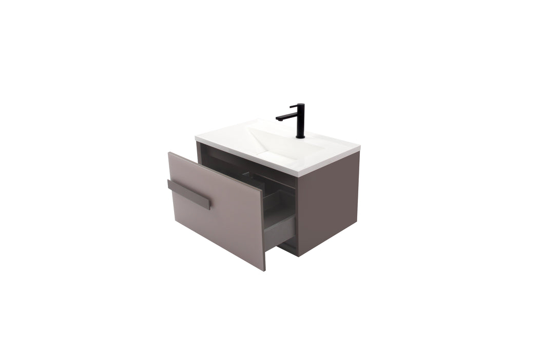 Aquamoon Geneva 30 Brown Wall Hung Modern Bathroom Vanity Set