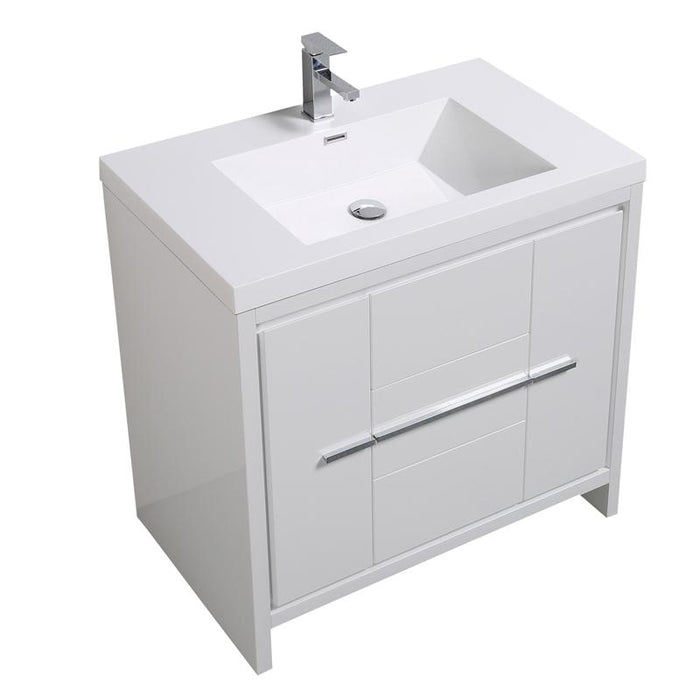 Aquamoon Granada 36 White Free Standing  Modern Cabinet