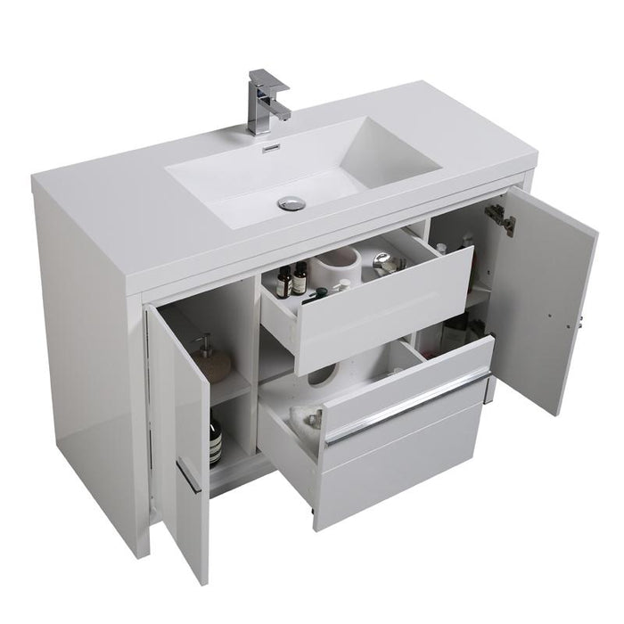 Aquamoon Granada 48 White Free Standing  Modern Cabinet