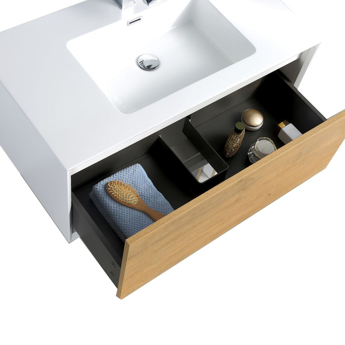 Aquamoon Icon 36 White Wall Hung Modern Bathroom Vanity Set