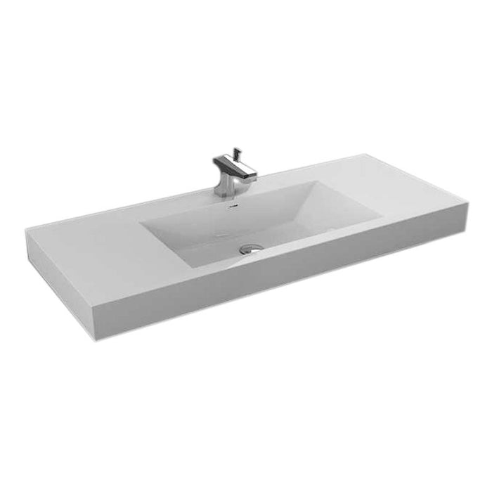 Aquamoon Maya 47" Integrated Countertop White Square  Sink