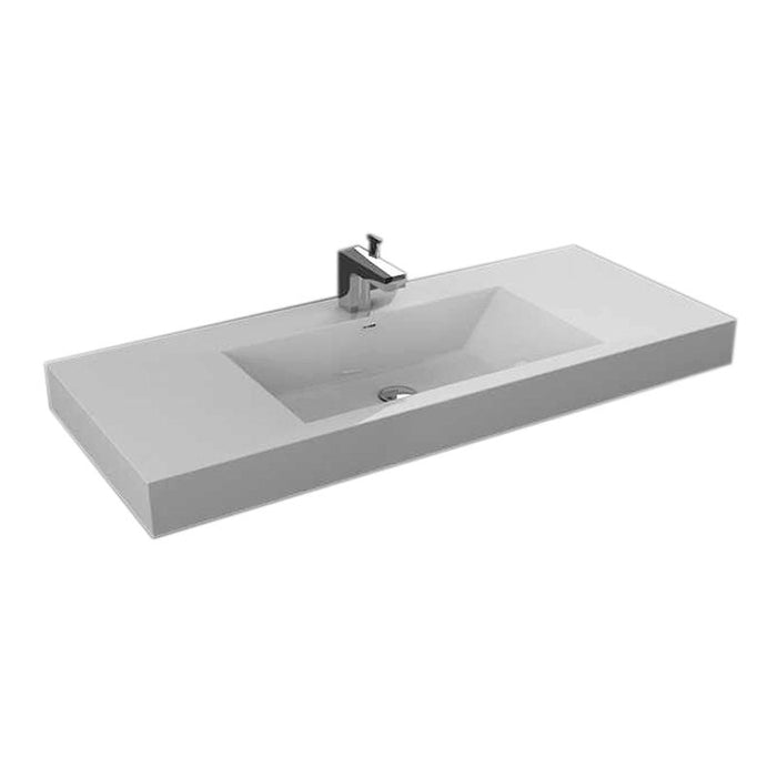 Aquamoon Maya 60" Integrated Countertop White Square  Sink