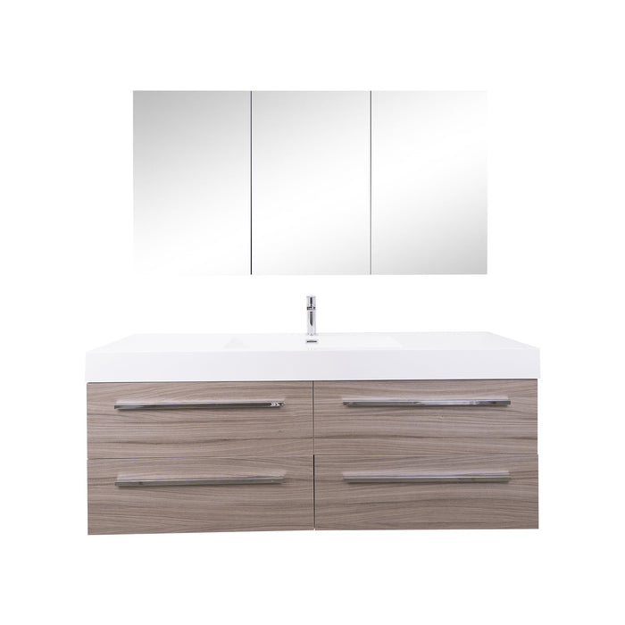 Aquamoon Maya 60 Maple Grey Wall Mounted Modern Bathroom Vanity Set