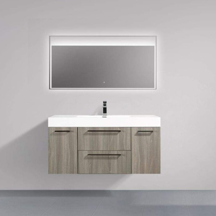 Aquamoon Maya Duo 47  Maple Grey Wall Mounted Modern Bathroom Vanity Set  Cabinet