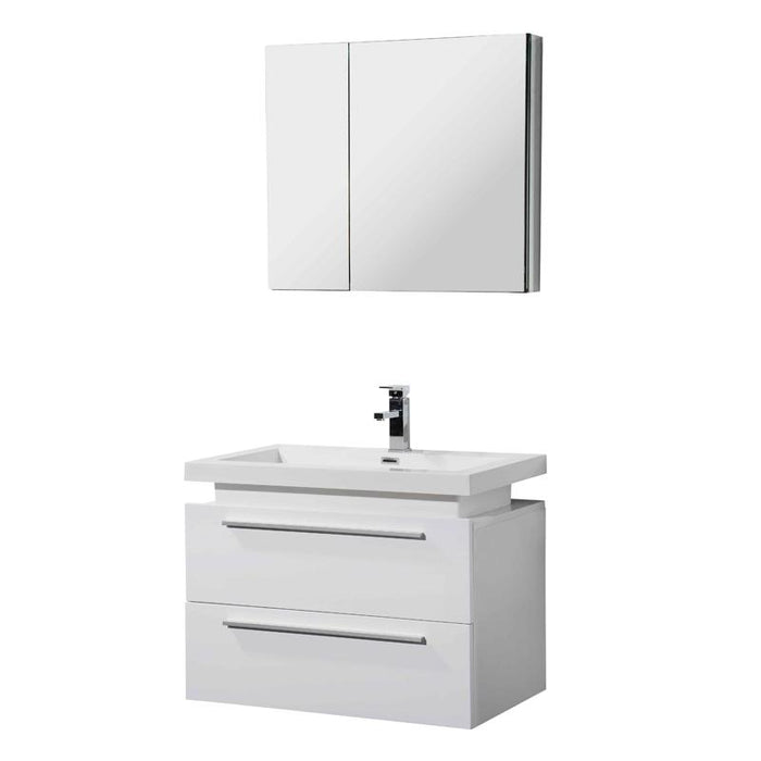 Aquamoon Orion 31 White Wall Mounted Modern Bathroom Vanity Set