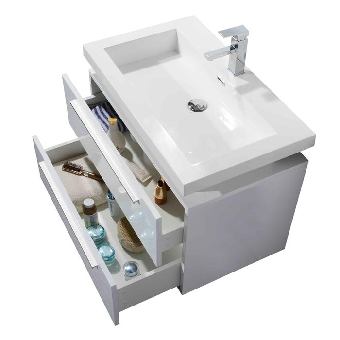 Aquamoon Orion 31 White Wall Mounted Modern Bathroom Vanity Set