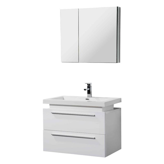 Aquamoon Orion 31 White Wall Mounted Modern Bathroom Vanity Set