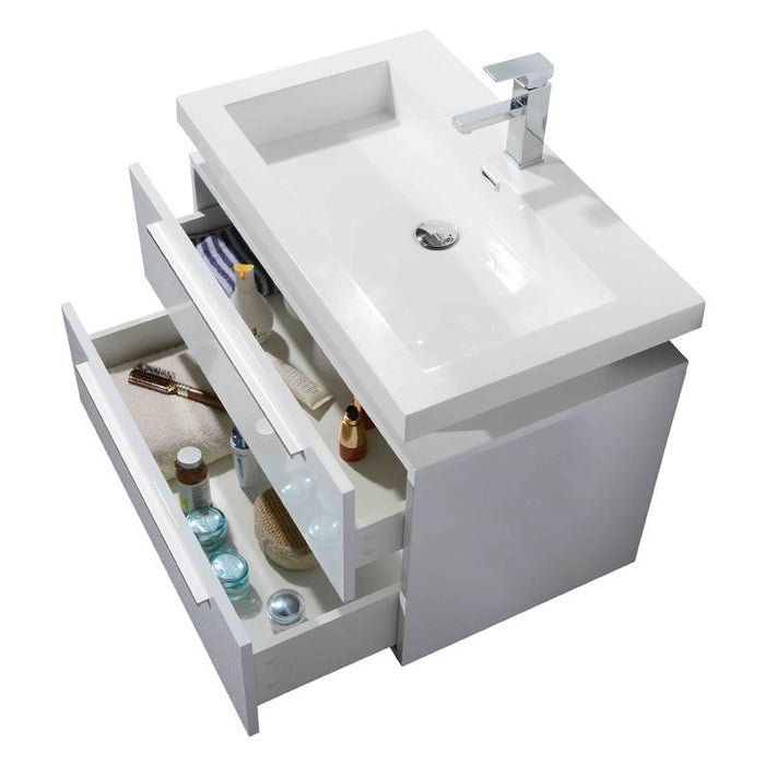Aquamoon Orion 31 White Wall Mounted Modern Bathroom Vanity Set