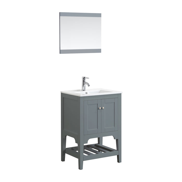 Aquamoon Rimini 24 Mat Grey Free Standing Modern Bathroom Vanity Set