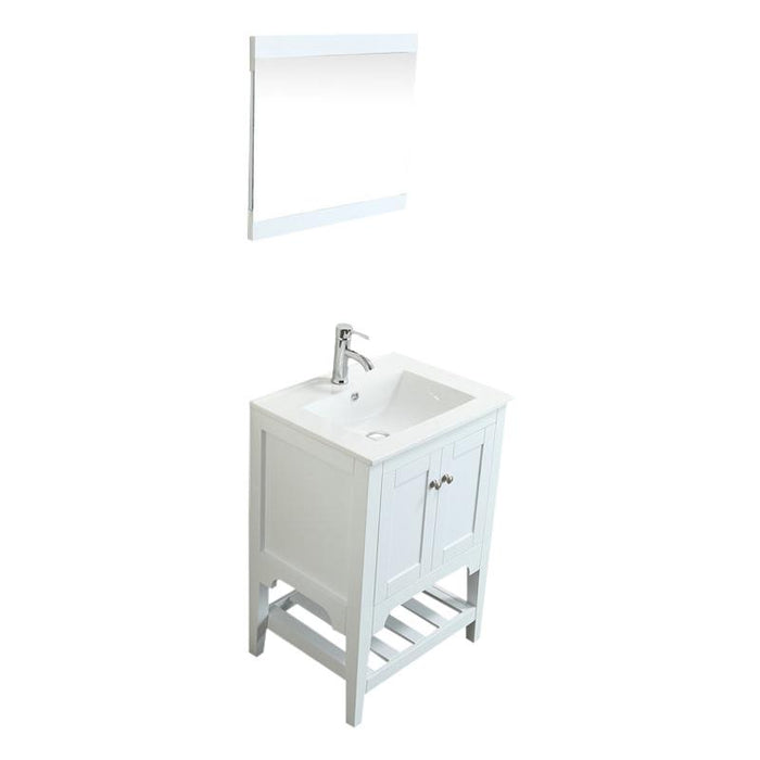 Aquamoon Rimini 24 White Free Standing Modern Bathroom Vanity Set