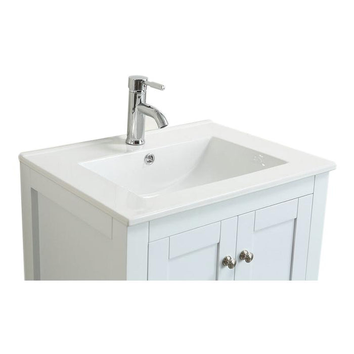 Aquamoon Rimini 24 White Free Standing Modern Bathroom Vanity Set