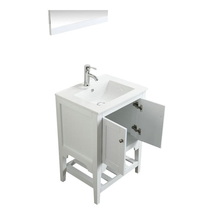 Aquamoon Rimini 24 White Free Standing Modern Bathroom Vanity Set