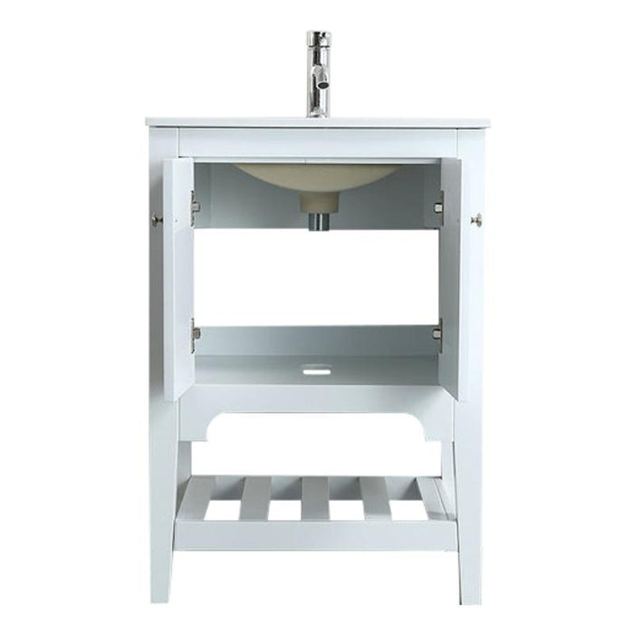 Aquamoon Rimini 24 White Free Standing Modern Bathroom Vanity Set