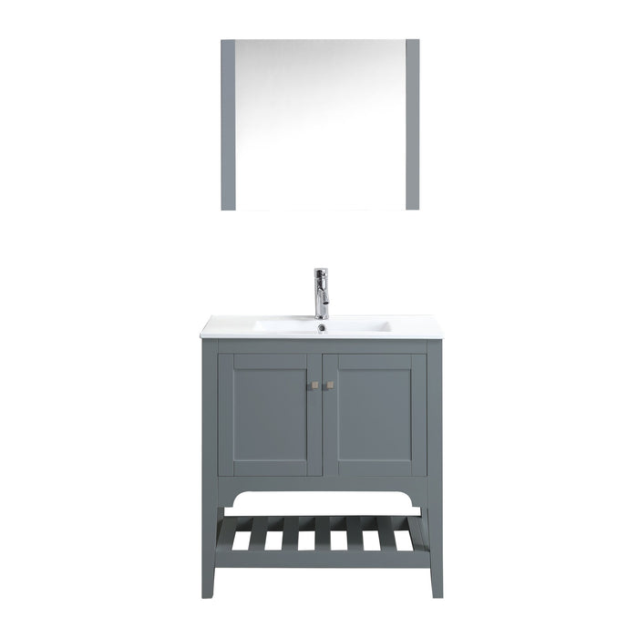 Aquamoon Rimini 31 Mat Grey Free Standing Single Sink Modern Bathroom Vanity Set