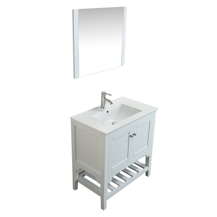 Aquamoon Rimini 31 White Free Standing Modern Bathroom Vanity Set