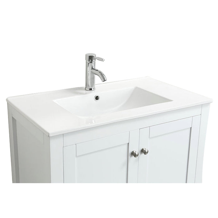 Aquamoon Rimini 31 White Free Standing Modern Bathroom Vanity Set