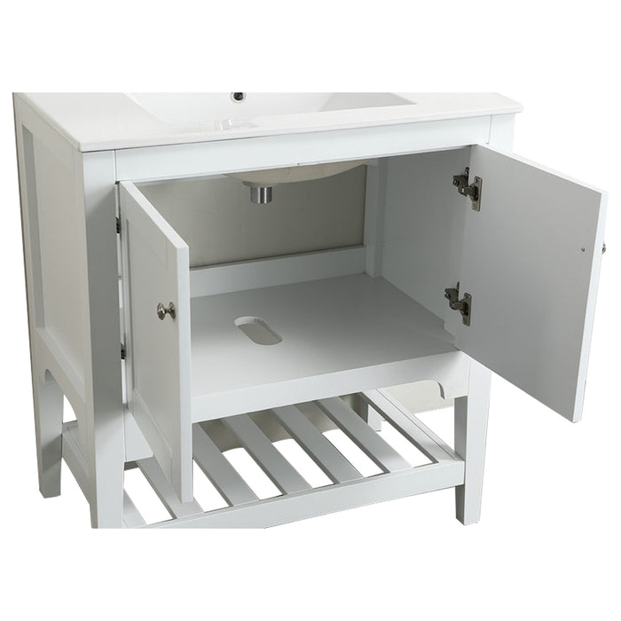 Aquamoon Rimini 31 White Free Standing Modern Bathroom Vanity Set