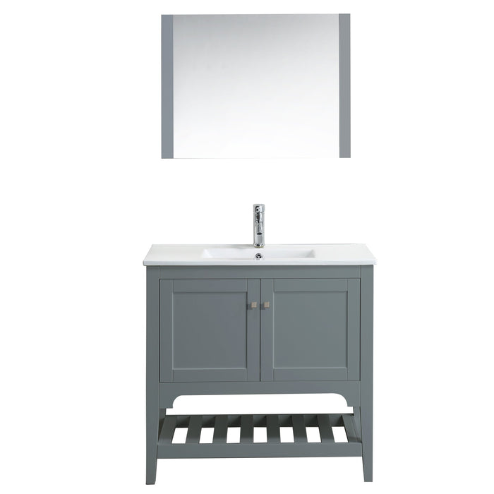 Aquamoon Rimini 36 Mat Grey Free Standing Modern Bathroom Vanity Set