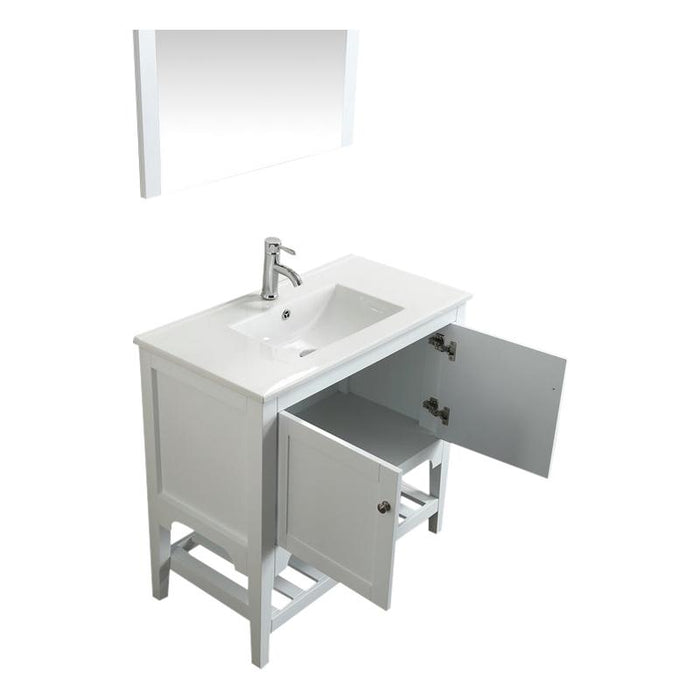 Aquamoon Rimini 36 White Free Standing Modern Bathroom Vanity Set