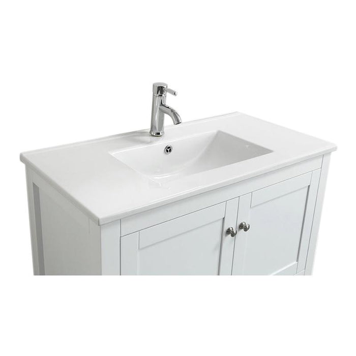 Aquamoon Rimini 36 White Free Standing Modern Bathroom Vanity Set