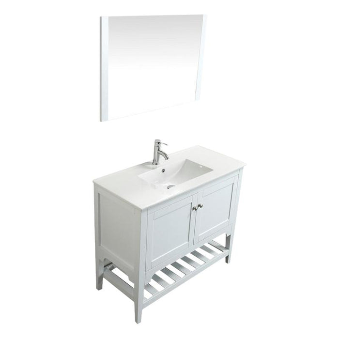 Aquamoon Rimini 39 White Free Standing Modern Bathroom Vanity Set