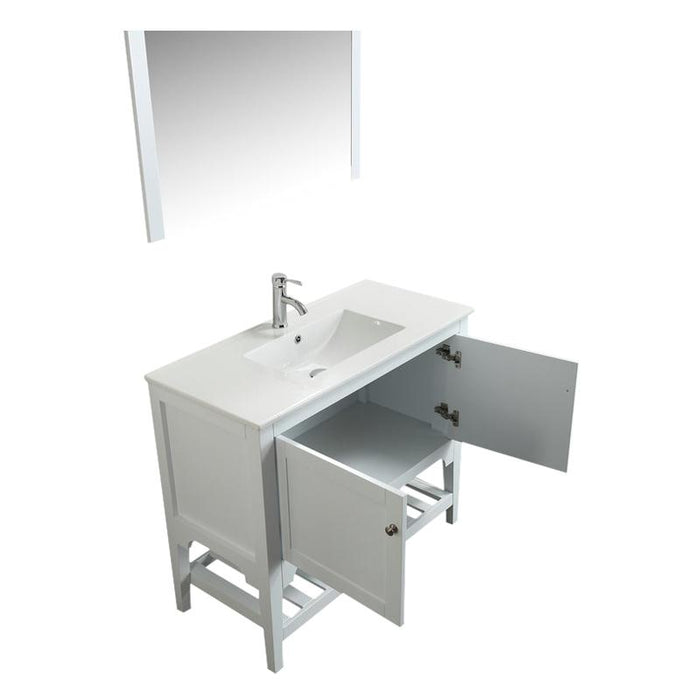Aquamoon Rimini 39 White Free Standing Modern Bathroom Vanity Set