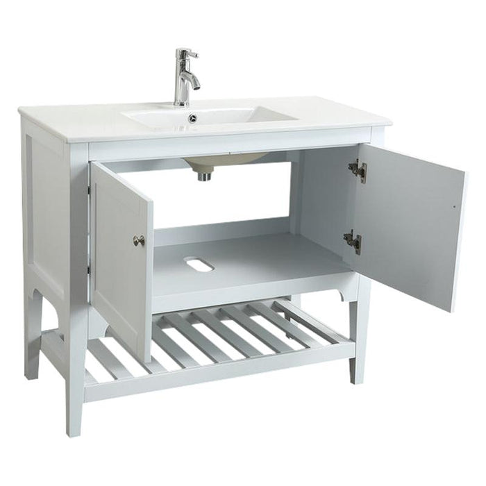 Aquamoon Rimini 39 White Free Standing Modern Bathroom Vanity Set