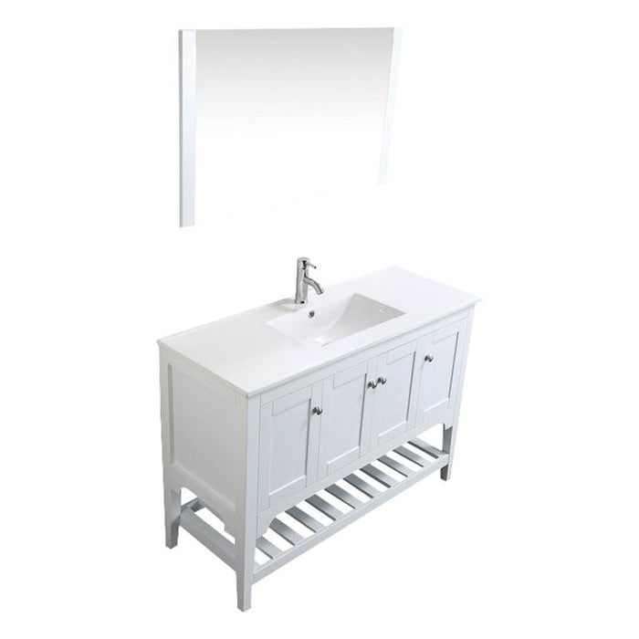 Aquamoon Rimini 48 White Free Standing Modern Bathroom Vanity Set
