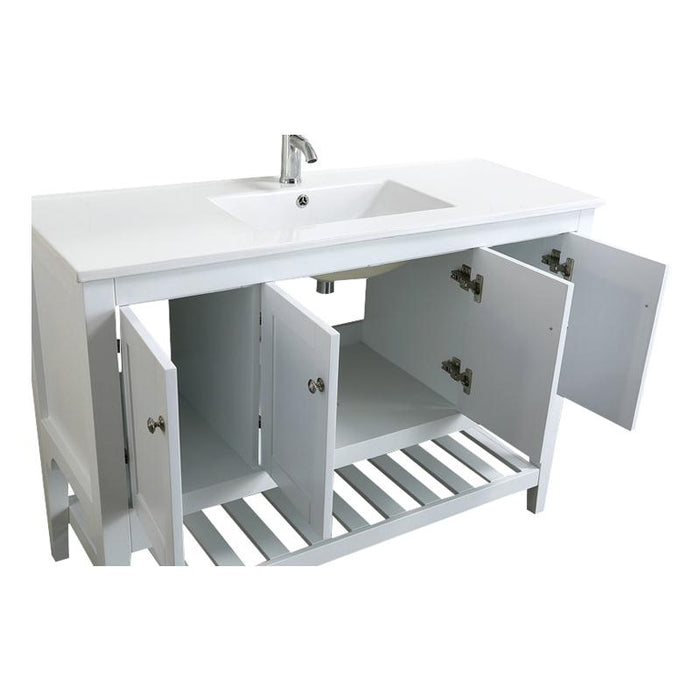 Aquamoon Rimini 48 White Free Standing Modern Bathroom Vanity Set