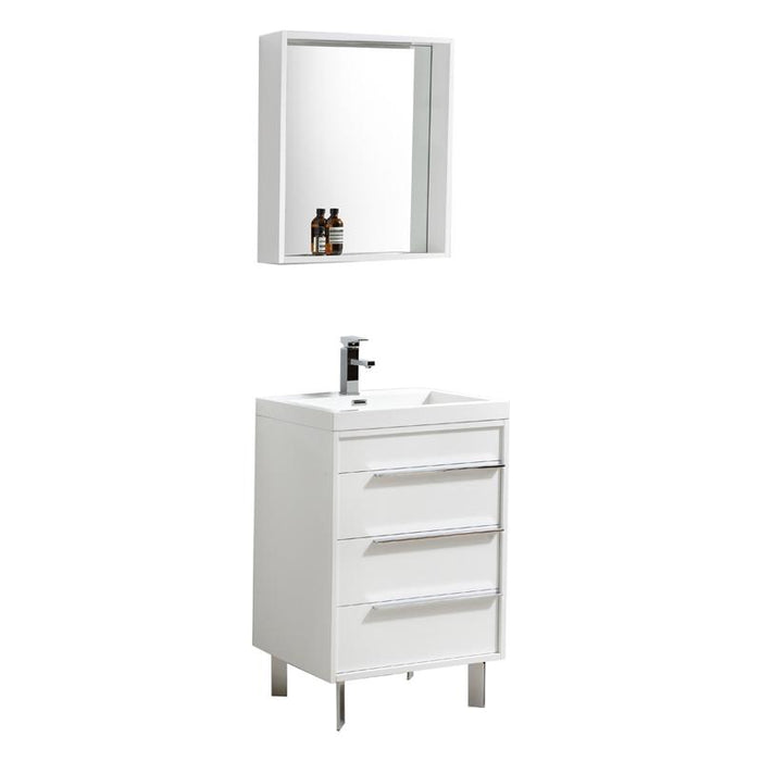 Aquamoon Roma 24 White Free Standing Modern Bathroom Vanity Set