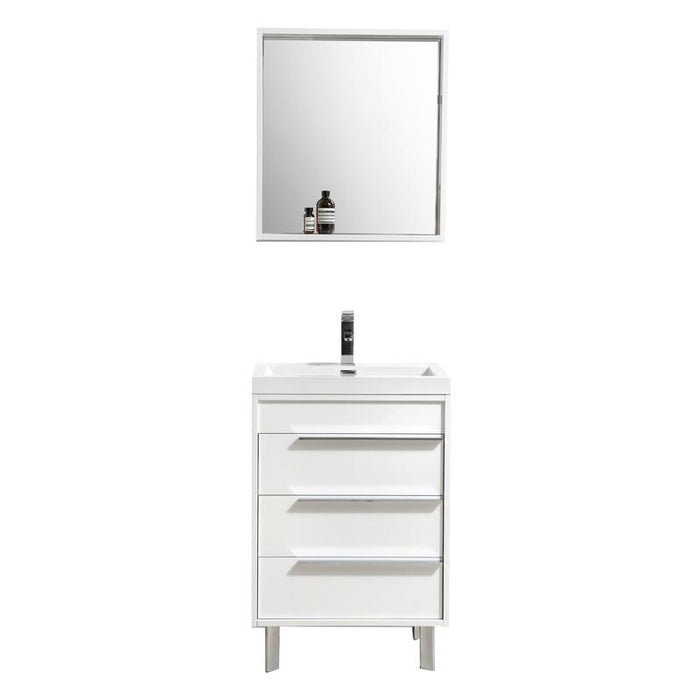 Aquamoon Roma 24 White Free Standing Modern Bathroom Vanity Set