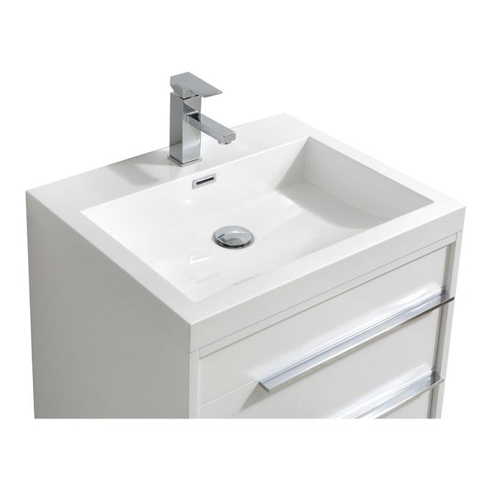 Aquamoon Roma 24 White Free Standing Modern Bathroom Vanity Set