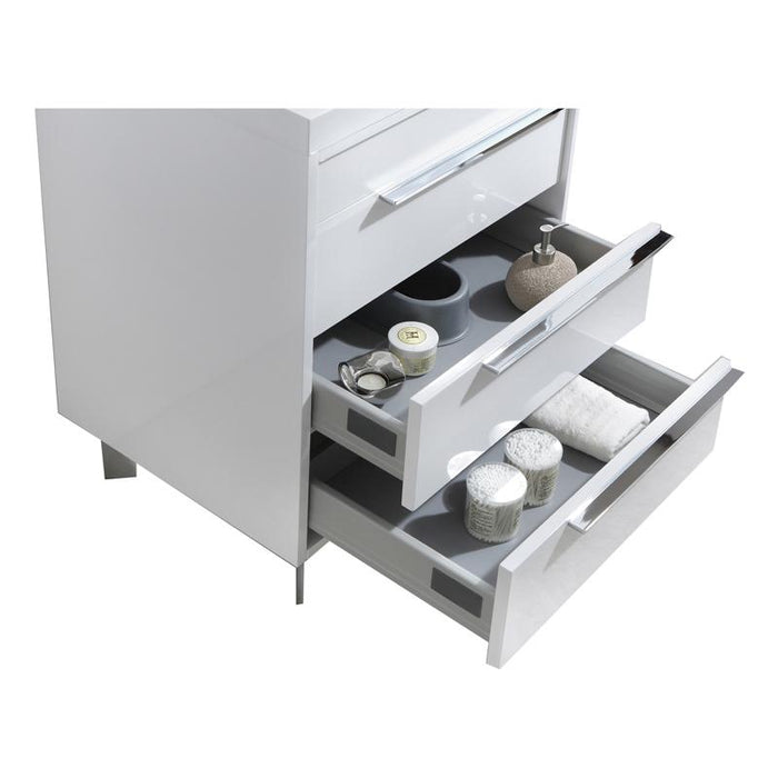 Aquamoon Roma 24 White Free Standing Modern Bathroom Vanity Set