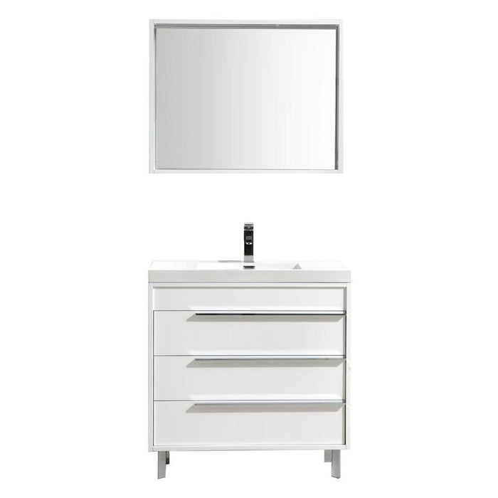 Aquamoon Roma 31 White Free Standing Modern Bathroom Vanity Set