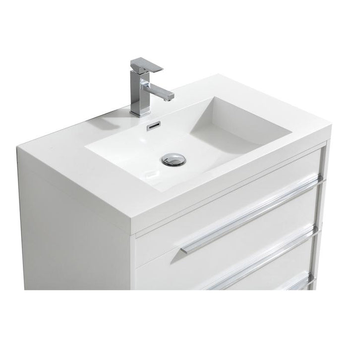 Aquamoon Roma 31 White Free Standing Modern Bathroom Vanity Set