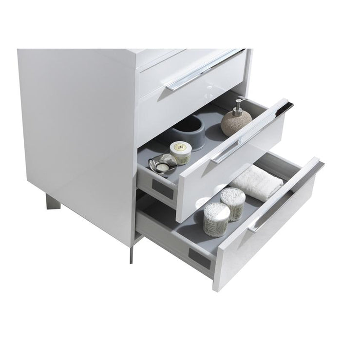 Aquamoon Roma 31 White Free Standing Modern Bathroom Vanity Set