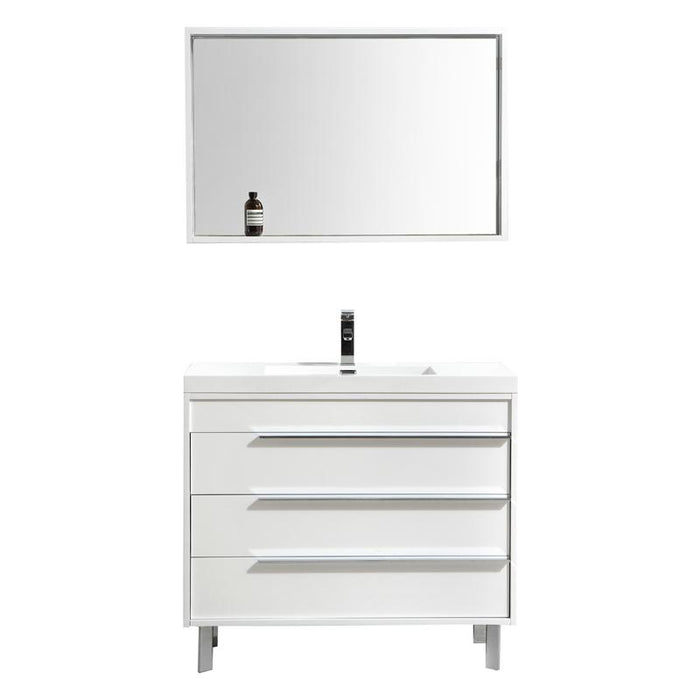 Aquamoon Roma 39 White Free Standing Modern Bathroom Vanity Set