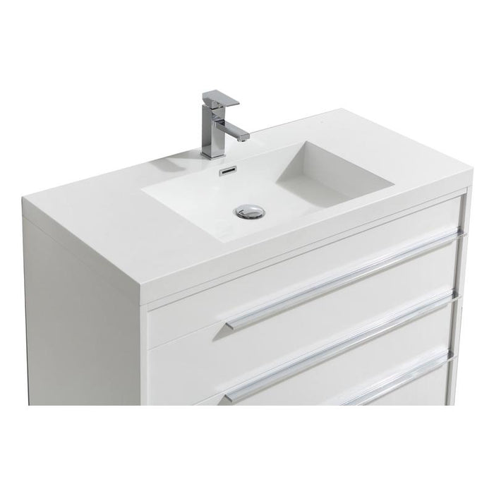 Aquamoon Roma 39 White Free Standing Modern Bathroom Vanity Set