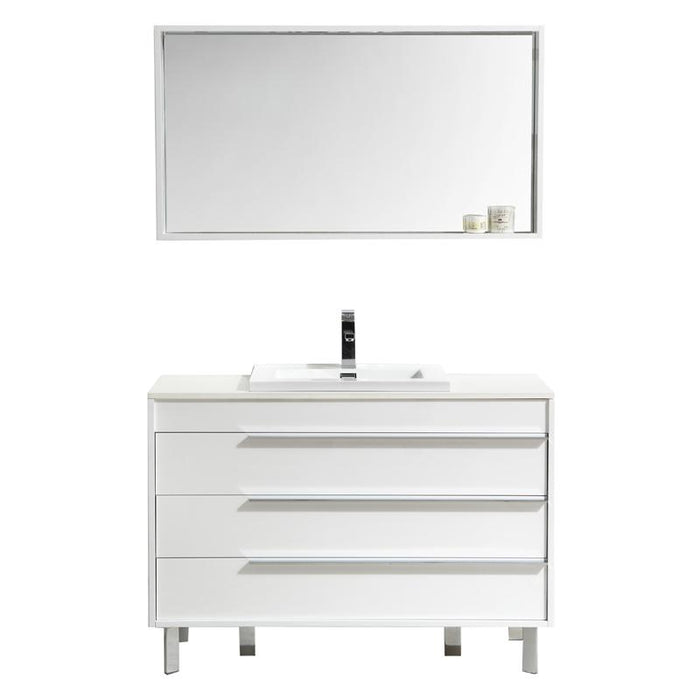 Aquamoon Roma 48 White Free Standing Modern Bathroom Vanity Set